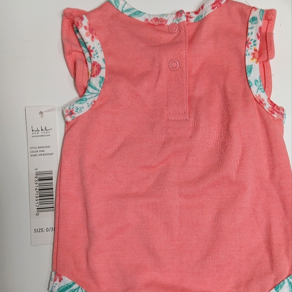 Nicole Miller New York Peach Spring Floral Onesie 0/3 Months NWT! - Picture 9 of 9